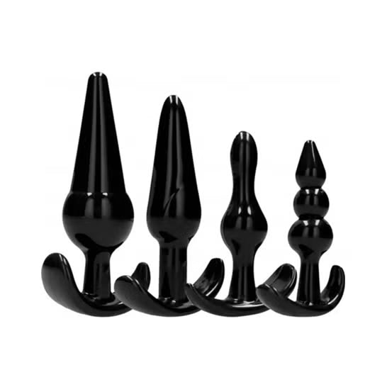 4-in-1 Anal Plug Set – Black TPE Beginner-Friendly Training Kit