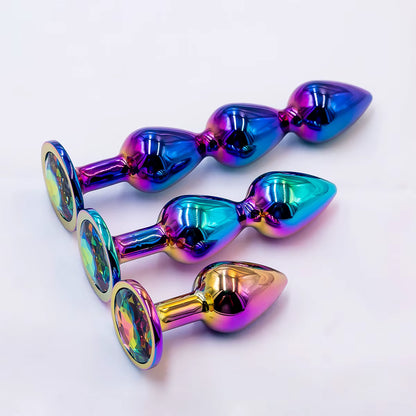 Midnight Rainbow Anal Plugs 3-Piece Stainless Steel Trainer Set for Midnight Thrills Midnight Rainbow Anal Plugs 3-Piece Stainless Steel Trainer Set for Midnight Thrills